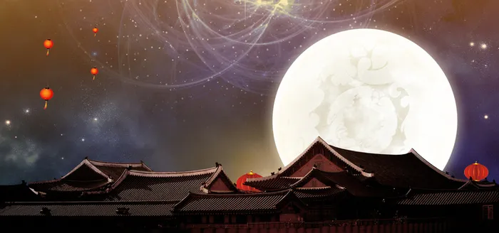 中秋节网页设计扁平背景banner高清