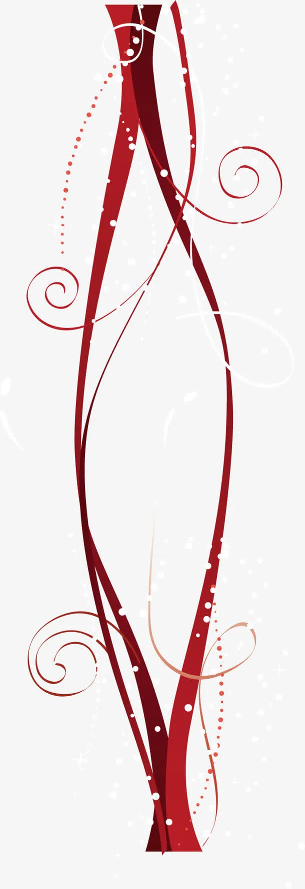 古风红色线条白色圆点装饰免抠