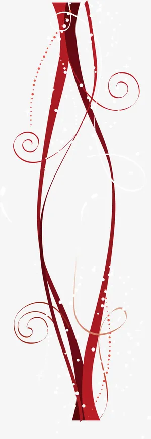 古风红色线条白色圆点装饰免抠