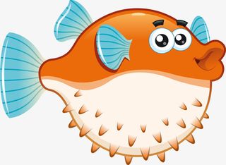 海洋生物吸气的鱼免抠