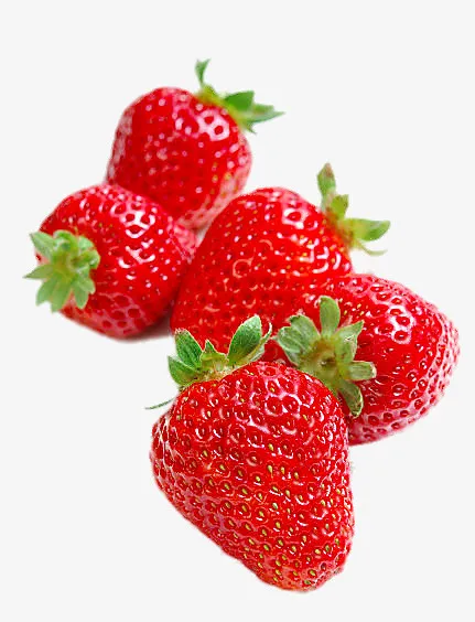 5个红草莓免抠