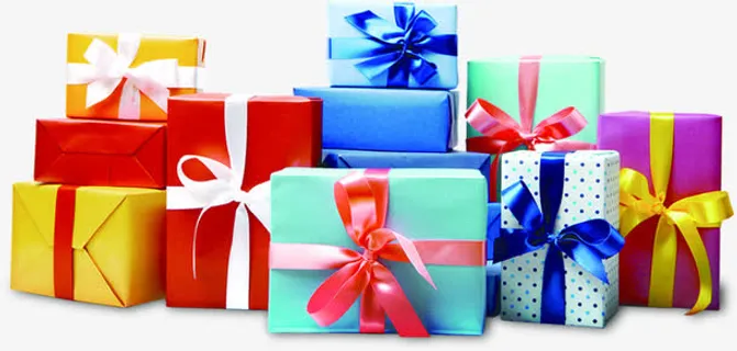 多款丝带礼盒节日免抠