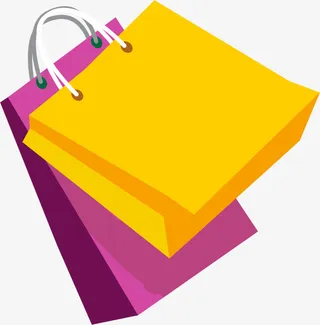 618购物节纯色购物袋免抠