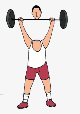 电脑手绘举重男孩免抠