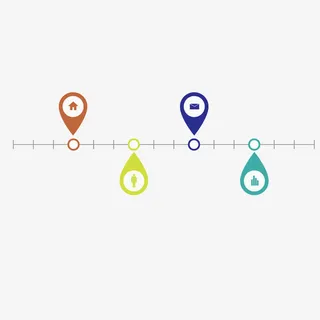 矢量横向轴标志符号时间轴免抠