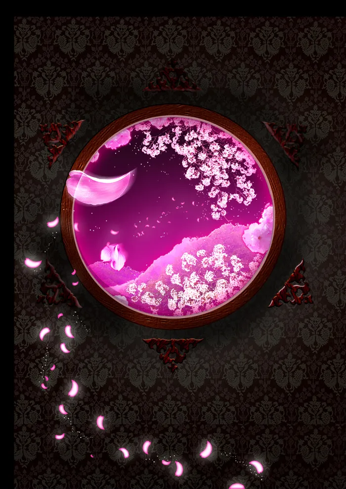 梦幻紫色花瓣美容院背景素材高清