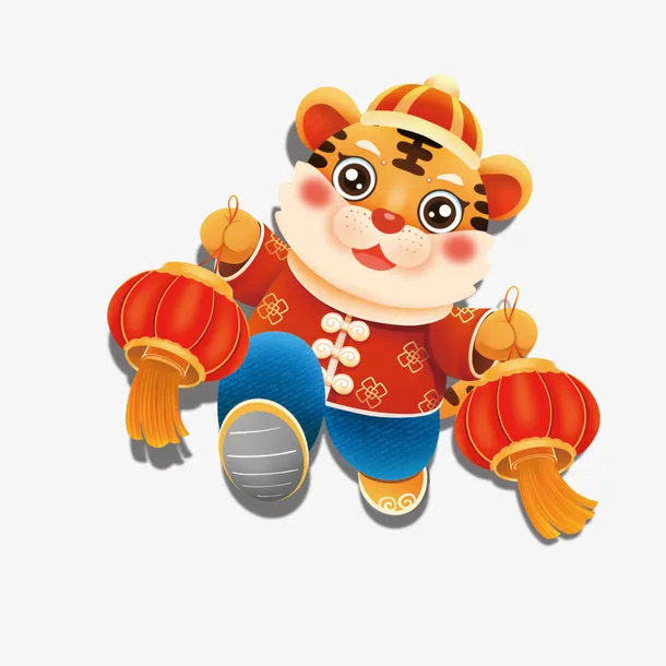 中国风卡通老虎免抠