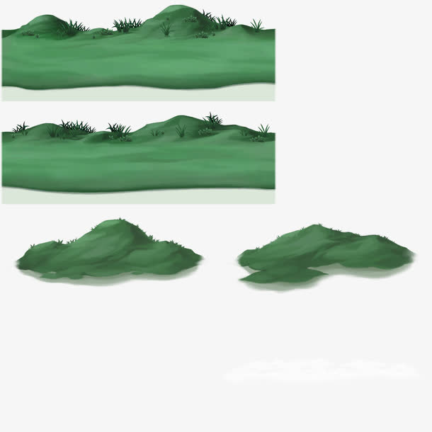 抽象花草卡通花草 草地清新免抠