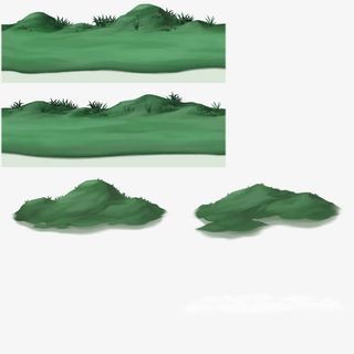 抽象花草卡通花草 草地清新免抠