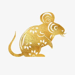 鼠年烫金老鼠形象免抠