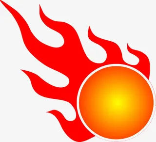 红色手绘火焰太阳中秋免抠