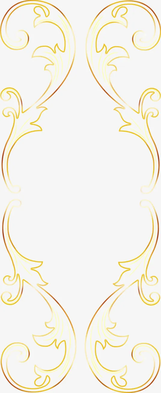 金色线条螺旋弯曲花纹中秋免抠