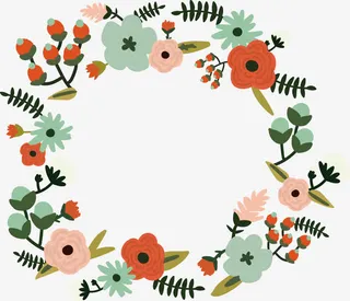 小清新花朵标题框免抠