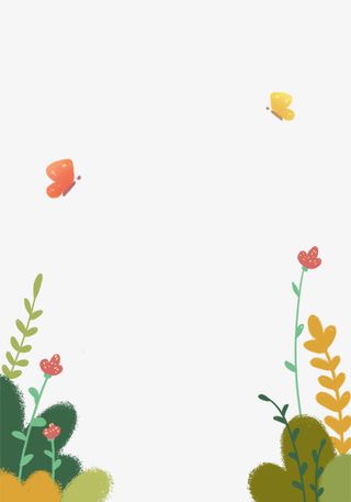 手绘卡通花草边框装饰免扣元素免抠