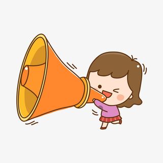 拿着大喇叭的儿童人物免抠