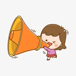 拿着大喇叭的儿童人物免抠
