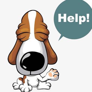 卡通小狗的求助免抠