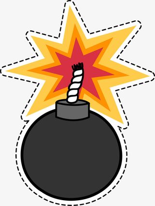 卡通地雷贴纸免抠