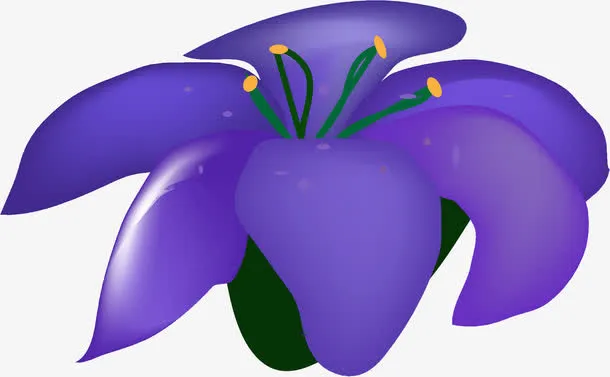蓝色的鲜花免抠