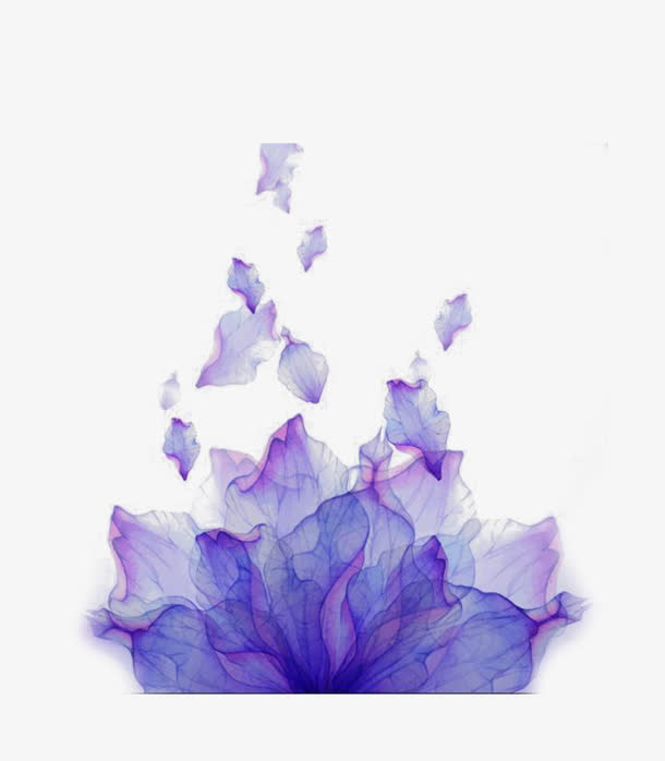 蓝色透明褶皱花瓣背景