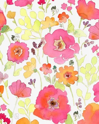 浪漫水彩手绘花卉免抠