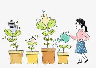 浇水的女孩免抠