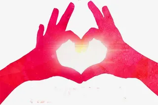 红色双手心形图形免抠