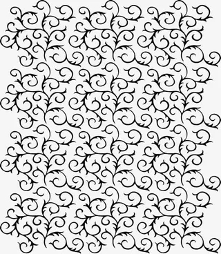 黑色铁艺花纹免抠