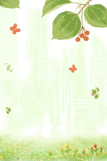 绿色手绘小清新春季早春新品海报高清