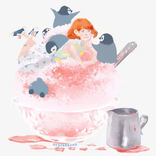 刨冰上的小企鹅免抠