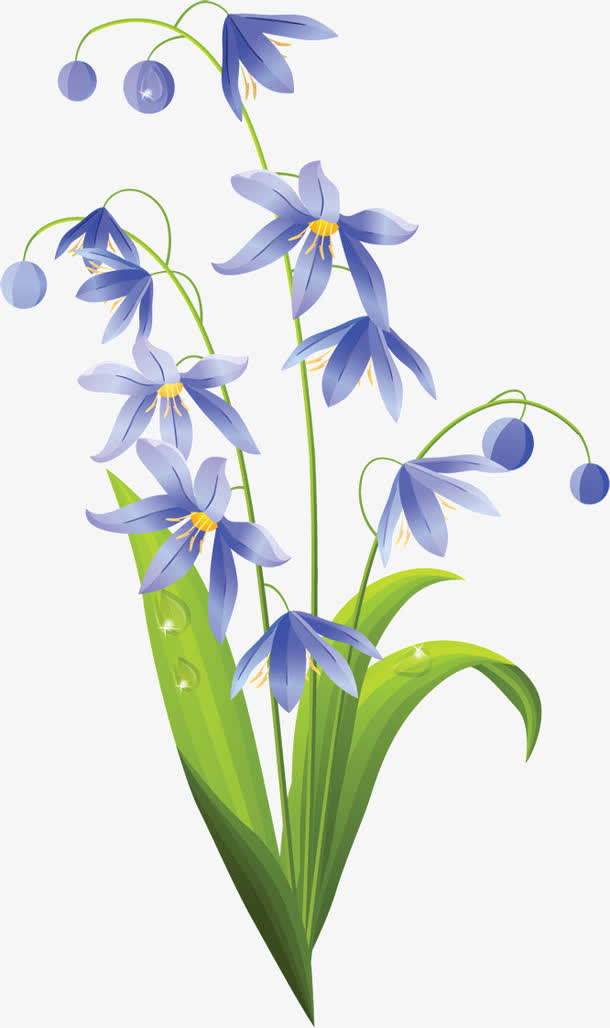 蓝色花免抠