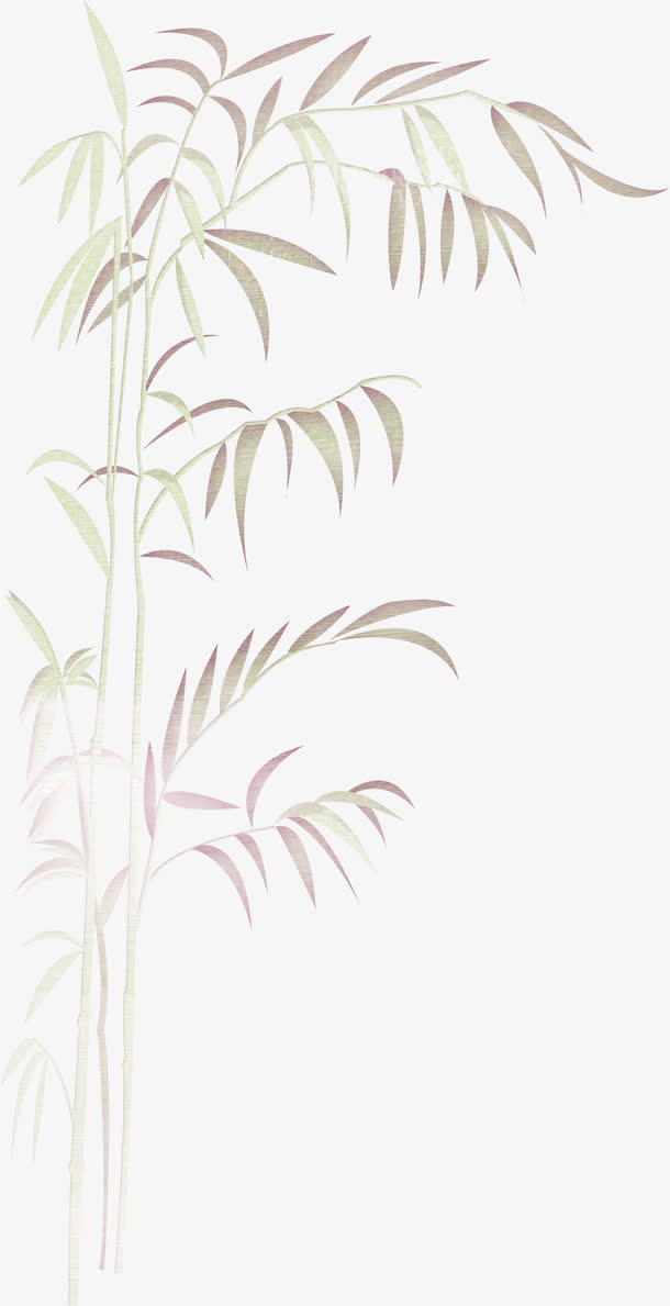 竹叶手绘免抠