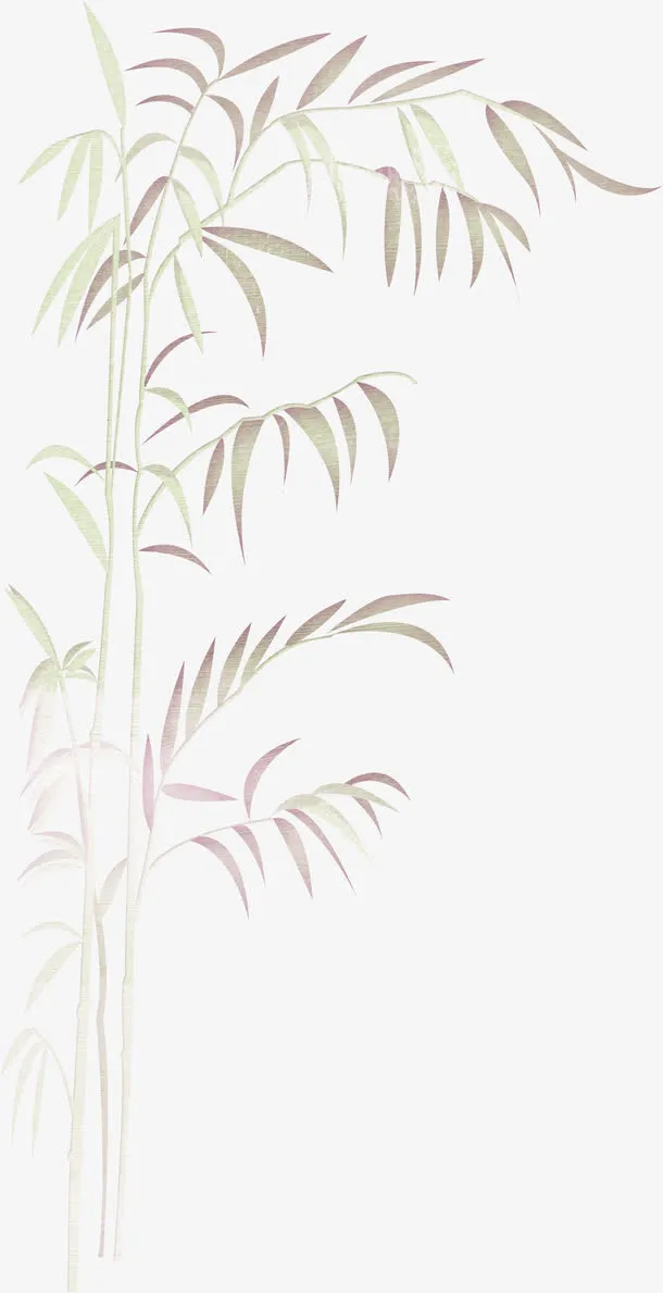 竹叶手绘免抠
