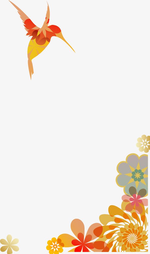 彩色花纹 小鸟免抠