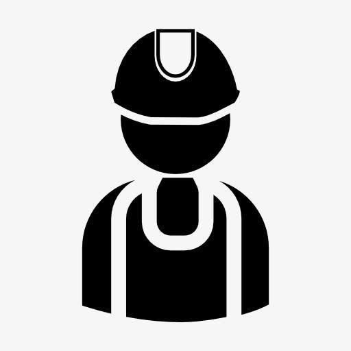 佩戴安全帽的矿工图标免抠
