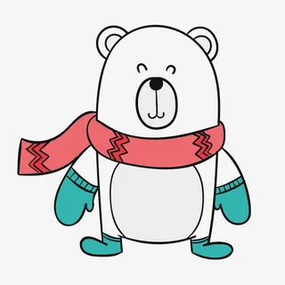 手绘圣诞熊免抠