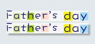 彩色父亲节快乐英文字体设计免抠