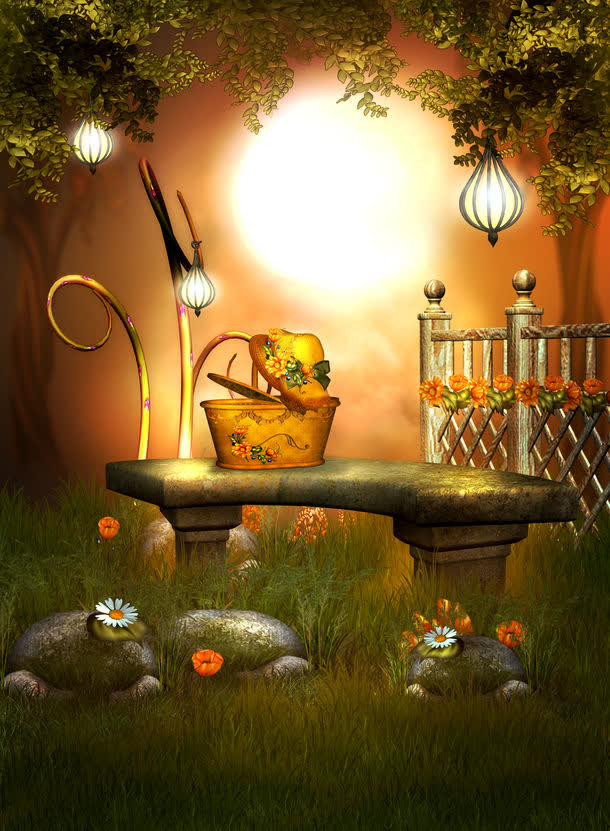 可爱卡通夜景免抠