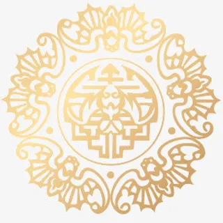 金色花纹福字矢量素材免抠