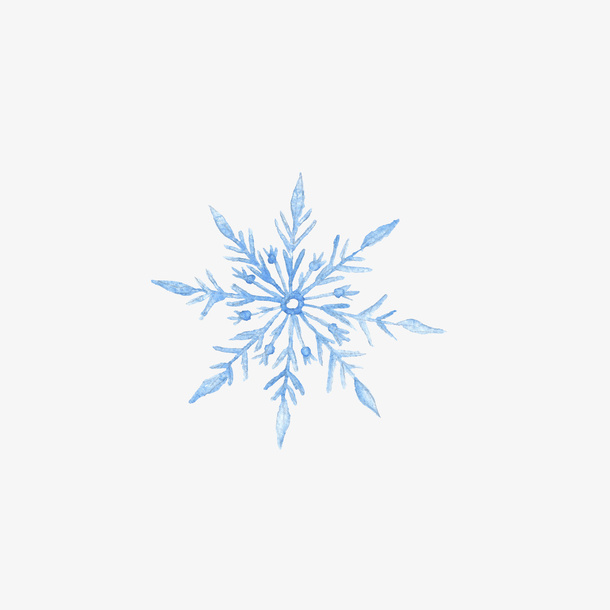 手绘蓝色雪花免抠