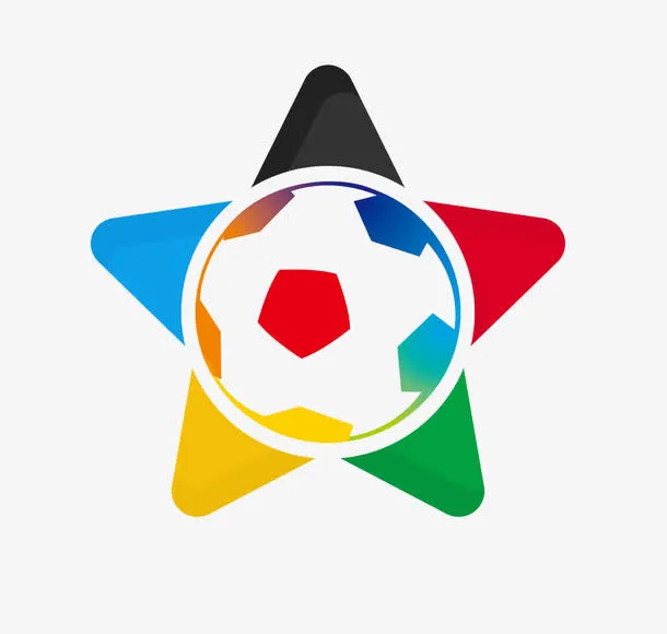 运动足球赛五角星标徽免抠