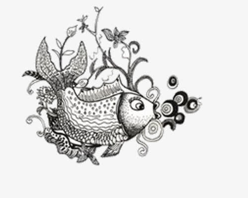 手绘鲤鱼免抠