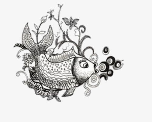 手绘鲤鱼免抠