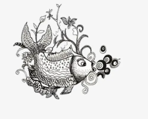 手绘鲤鱼免抠