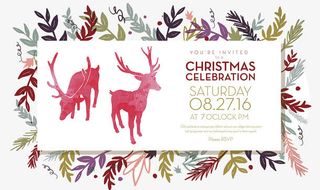 小清新植物圣诞贺卡免抠