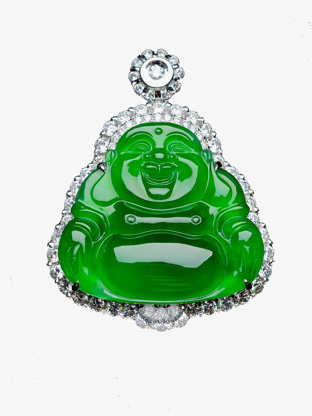 翡翠阳绿开心弥勒佛免抠