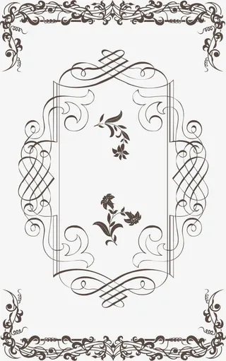 欧式花纹请柬设计矢量素材免抠