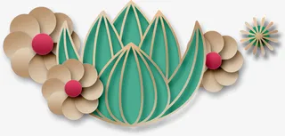 国潮中国风手绘素材花朵免抠