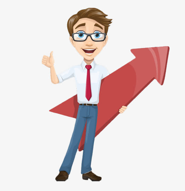 学霸形象的卡通人物免抠