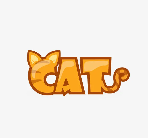创意小猫英语字体免抠